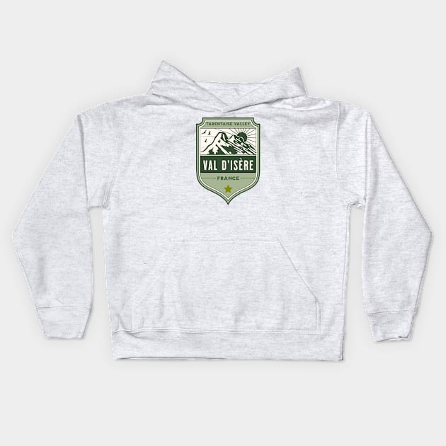 Val d Isere France Kids Hoodie by alvarsprints